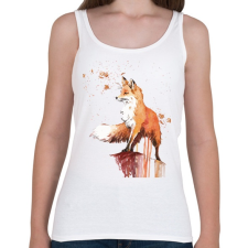 PRINTFASHION Painted Fox - Női atléta - Fehér női trikó