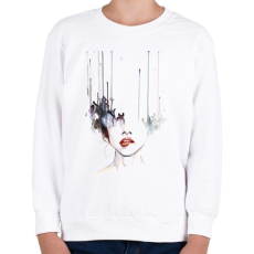 PRINTFASHION Painted Girl - Gyerek pulóver - Fehér