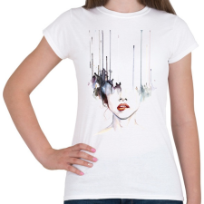 PRINTFASHION Painted Girl - Női póló - Fehér női póló