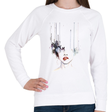 PRINTFASHION Painted Girl - Női pulóver - Fehér