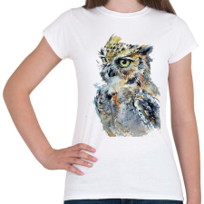 PRINTFASHION Painted Owl - Női póló - Fehér női póló