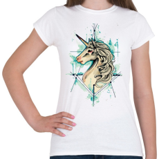 PRINTFASHION Painted Unicorn - Női póló - Fehér