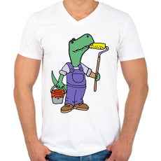 PRINTFASHION Painter crock - Férfi V-nyakú póló - Fehér