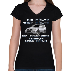 PRINTFASHION Pajero - Női V-nyakú póló - Fekete