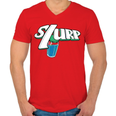 PRINTFASHION Pajzs ital  - Férfi V-nyakú póló - Piros