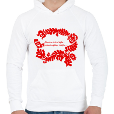 PRINTFASHION Pálinka dal páros minta #1 - Férfi kapucnis pulóver - Fehér férfi pulóver, kardigán