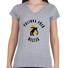 PRINTFASHION pálinka főző mester - Női V-nyakú póló - Sport szürke