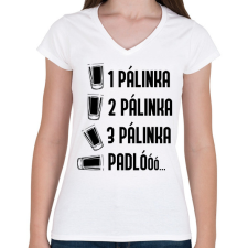 PRINTFASHION Pálinka padló - Női V-nyakú póló - Fehér női póló