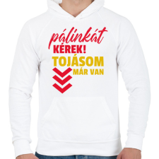 PRINTFASHION Pálinkát kérek 2 - Férfi kapucnis pulóver - Fehér férfi pulóver, kardigán