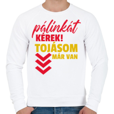 PRINTFASHION Pálinkát kérek 2 - Férfi pulóver - Fehér