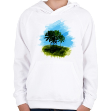 PRINTFASHION pálma1 - Gyerek kapucnis pulóver - Fehér gyerek pulóver, kardigán