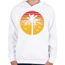 PRINTFASHION Pálmafa - Gyerek kapucnis pulóver - Fehér