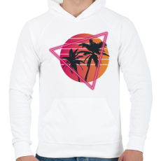 PRINTFASHION Pálmafák - Férfi kapucnis pulóver - Fehér