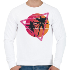 PRINTFASHION Pálmafák - Férfi pulóver - Fehér