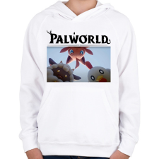 PRINTFASHION Palworld lények - Gyerek kapucnis pulóver - Fehér gyerek pulóver, kardigán