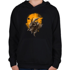 PRINTFASHION Páncélos sárkány - Gyerek kapucnis pulóver - Fekete gyerek pulóver, kardigán