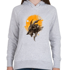 PRINTFASHION Páncélos sárkány - Női kapucnis pulóver - Sport szürke