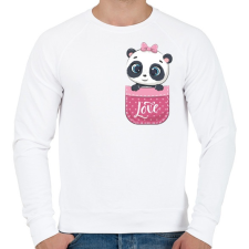 PRINTFASHION Panda a zsebben - Férfi pulóver - Fehér férfi pulóver, kardigán