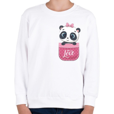 PRINTFASHION Panda a zsebben - Gyerek pulóver - Fehér