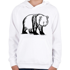 PRINTFASHION Panda fa - Gyerek kapucnis pulóver - Fehér