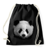 PRINTFASHION panda (fekete-fehér újság) - Sportzsák, Tornazsák - Fekete