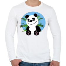 PRINTFASHION panda - Férfi hosszú ujjú póló - Fehér férfi póló