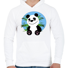 PRINTFASHION panda - Férfi kapucnis pulóver - Fehér