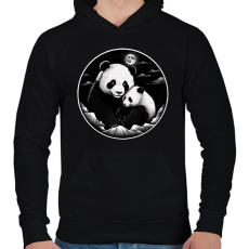 PRINTFASHION panda - Férfi kapucnis pulóver - Fekete