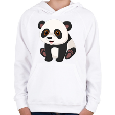 PRINTFASHION panda - Gyerek kapucnis pulóver - Fehér gyerek pulóver, kardigán