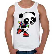 PRINTFASHION Panda korcsolyázik  - Férfi atléta - Fehér atléta, trikó