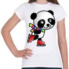 PRINTFASHION Panda korcsolyázik - Női póló - Fehér női póló