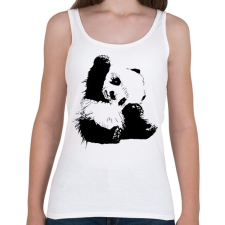 PRINTFASHION Panda maci - Női atléta - Fehér női trikó