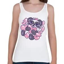 PRINTFASHION Panda - Női atléta - Fehér női trikó