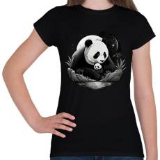 PRINTFASHION panda - Női póló - Fekete