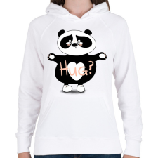 PRINTFASHION Panda ölelés  - Női kapucnis pulóver - Fehér női pulóver, kardigán