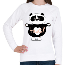 PRINTFASHION Panda ölelés  - Női pulóver - Fehér női pulóver, kardigán