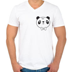 PRINTFASHION Panda páros 1 - Férfi V-nyakú póló - Fehér