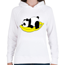 PRINTFASHION Panda pihen - Női kapucnis pulóver - Fehér női pulóver, kardigán