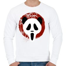 PRINTFASHION Panda Sikoly - Férfi pulóver - Fehér férfi pulóver, kardigán