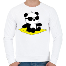 PRINTFASHION Panda strandol - Férfi pulóver - Fehér
