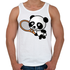 PRINTFASHION Panda teniszezik - Férfi atléta - Fehér