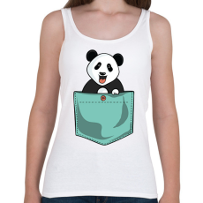 PRINTFASHION Panda zsebben - Női atléta - Fehér