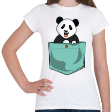 PRINTFASHION Panda zsebben - Női póló - Fehér