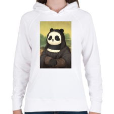 PRINTFASHION PandaLisa - Női kapucnis pulóver - Fehér női pulóver, kardigán