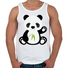 PRINTFASHION Pandás póló - Férfi atléta - Fehér atléta, trikó