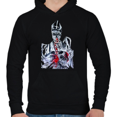 PRINTFASHION pap pentagrammal - Férfi kapucnis pulóver - Fekete