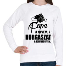 PRINTFASHION Papa a nevem... - Női pulóver - Fehér női pulóver, kardigán