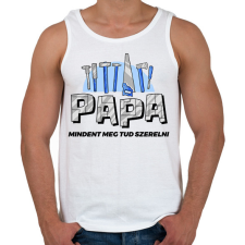 PRINTFASHION Papa a szerelő - Férfi atléta - Fehér atléta, trikó