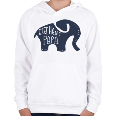 PRINTFASHION Papa elefánt - Gyerek kapucnis pulóver - Fehér