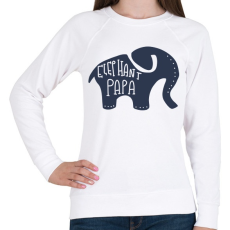 PRINTFASHION Papa elefánt - Női pulóver - Fehér